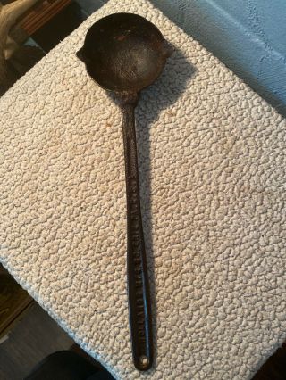 Antique.  Hollands Mfg.  Co.  Erie Pa.  Cast Iron Ladle Very Old.  16’