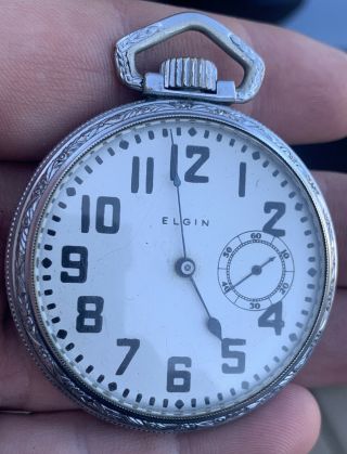 Antique 16s Elgin 15j Pocket Watch Good Balance Staff And Mainspring