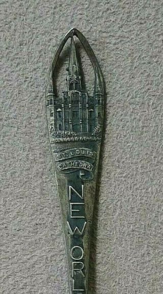Vintage St.  Louis Cathedral Orleans La Silver Souvenir Spoon Charles Robbins