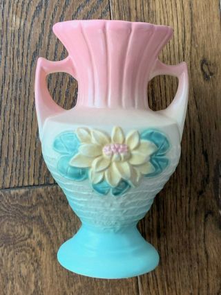 Vintage Hull Art Pottery Wildflower Vase Pink Green Yellow Usa Gorgeous Rare