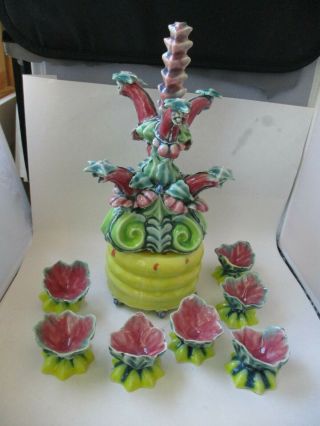 Rare Rebecca Harvey Ceramic Alice In Wonderland Candelabra