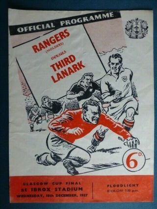 1957 Glasgow Cup Final Rangers V Third Lanark,  Rare Programme