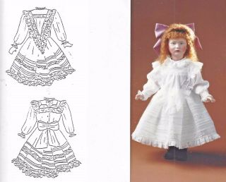 16 " Antique French Doll Victorian Heirloom Insert Lace Dress Underwear Pattern
