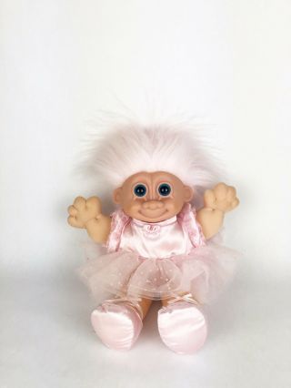 Large Russ Berrie Ballerina Soft Troll Doll Pink Tutu 2324 13 " Vintage