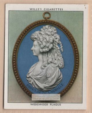 1792 Wedgewood Jasper Ware Princesse De Lamballe Plaque 1930s Trade Ad Card