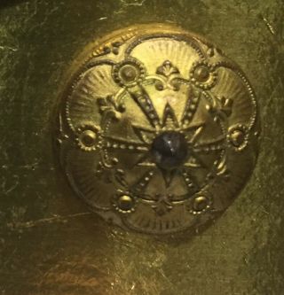 Antique Set 5 1/2” Gilded Brass Domed Buttons Open Back Metal Shank