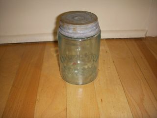 Antique Aqua Lockport Mason Fruit Canning Jar Ball