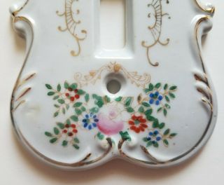 Vintage Ceramic Porcelain Floral single Light Switch plate cover pink flowers 2