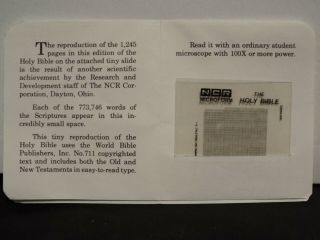 1964 RARE Entire Bible on Microform (Microfiche) by National Cash Registry - Moon 3