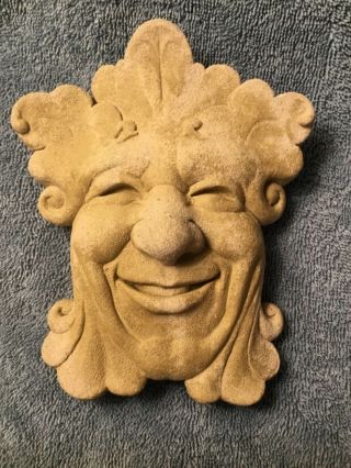Vintage 1996 Cast Stone Wall Sculpture From George Carruth Studios,  Forest God