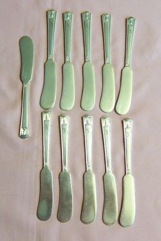 11 Holmes And Edward Silverplate Butter Knives In The Century Pattern1923.