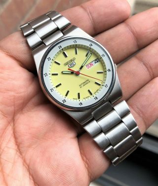 Seiko 5 2004 Full Lumed Dial Railway Time Ultra Rare Vintage Automatic Jdm