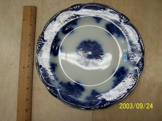 Antique Flow Blue Plate Wharf Pottery Waldorf England 10 " Diameter Flow Blue