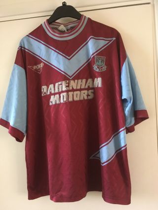 Please Read 1993 Rare Vintage West Ham Football Shirt Jersey Pony Dagenham Motor