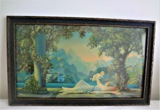 Antique R.  Atkinson - Fox - 1925 Print With Frame " Loves Paradise "