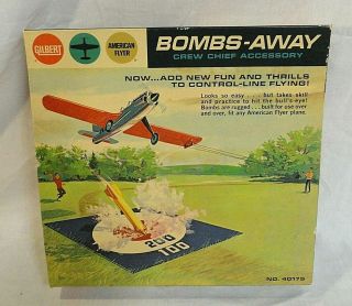 Rare 1962 Ac Gilbert American Flyer Gas Plane " Bombs Away " Bomb Set