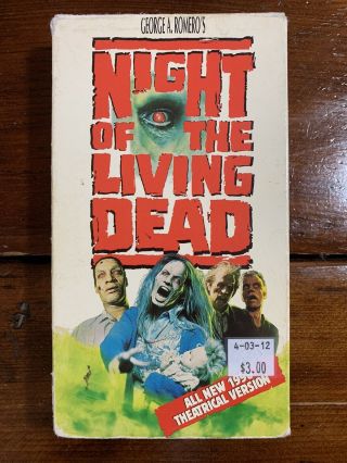 Night Of The Living Dead Vhs Rca Columbia Horror Sov Savini Cult Rare Oop Romero