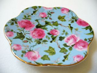 ROSE CHINTZ Butterfly Handle DEMITASSE Cup and Saucer PORCELAIN Pink Roses GOLD 2