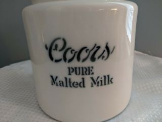 1930’s Coors Pottery Pure Malted Milk Ice Cream Fountain Ceramic Crock RARE 2