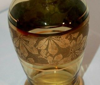 Antique Glass Decanter with a flower gold pattern, 3