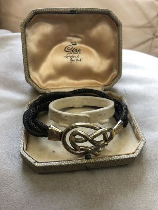 Rare Antique Victorian Or Georgian Mourning Bracelet Human Plaited Hair
