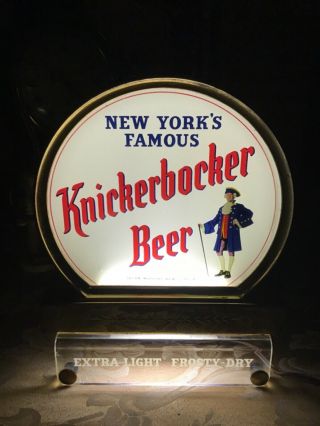 Vintage Jacob Rupert Lighted Bar Top Sign Knickerbocker Beer Sign N.  Y.  C Rare