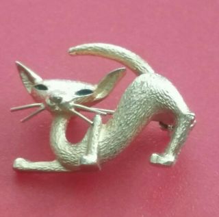 Vintage Very Rare Marcel Boucher Siamese Cat Figural Brooch/pin Signed 7872p