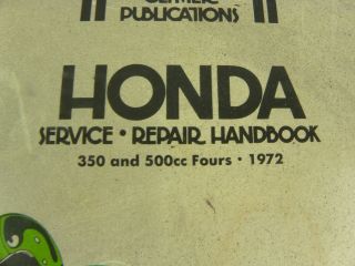 Vintage Clymer HONDA Service Repair Handbook 350 And 500cc Fours 1972 2nd Print 2