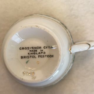 Vintage Grosvenor “Bristol Festoon” England Bone China Cup And Saucer Floral 3