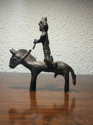 West African Bronze Horse Rider Early 20th Century Rare Ethnographic Tribal Art