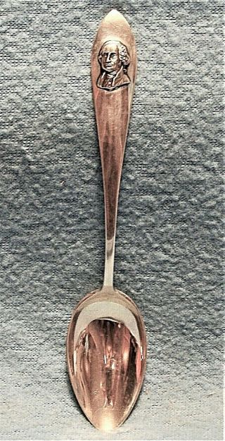 Great Rare 1890s Sterling Silver Spoon W Embossed Figural George Washington Bust