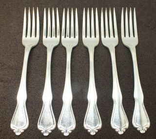 6 X Vintage Epns Silver Plate Dinner Forks Oneida Silversmiths 18.  5 Cm