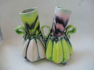 Rare Rebecca Harvey Ceramic Ball Gown Double Vase