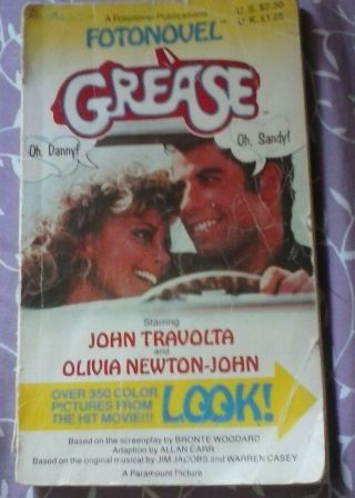 Rare 1978 Fotonovel Grease Starring John Travolta & Olivia Newton John