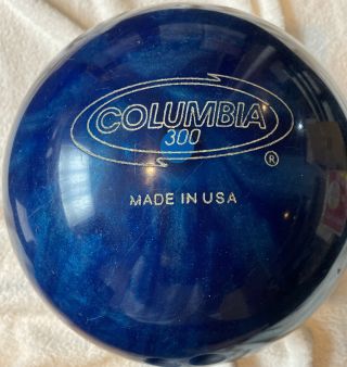 Columbia 300 White Dot Blue Pearl Bowling Ball 8lbs Vintage,  Rare 3