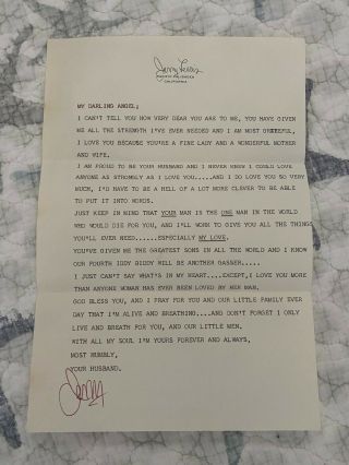 Rare Letter From Jerry Lewis To Wife Patti Lewis 1957