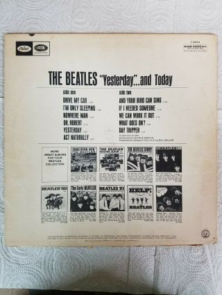 THE BEATLES Yesterday And Today LP CAPITOL T - 2553 rare orig mono JACKET ONLY 2