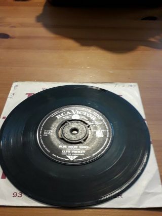 Elvis Presley Blue Suede Shoes/hound Dog Rca Victor Label Uk Rare Vinyl Single