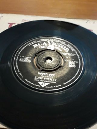 Elvis Presley Blue Suede Shoes/Hound Dog RCA Victor Label UK rare vinyl single 2