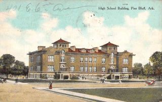 Pine Bluff Arkansas High School Building Antique Postcard K102494