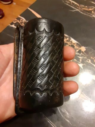 Rare Vintage Aker Mace Holder Only Ploice Belt Accessory 574 Black Leather