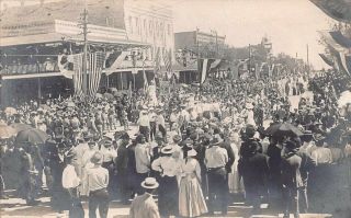 Fl 1900’s Real Photo Rare Florida Washington Birthday Parade St.  Petersburg Fla