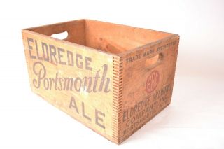 Rare Antique Portsmouth Brewing Co.  Ale & Beer Wooden Crate Box Hampshire