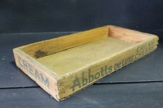 Vintage Wooden Abbotts Deluxe Cream Cheese Small Box Crate 9 " L X 4 - 3/4 " W Rare