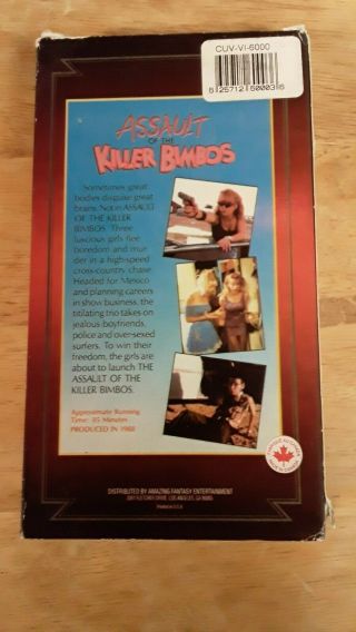 Assault of the Killer Bimbos VHS rare horror sleaze sexy sov exploitation 2