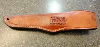 Vintage Gerber Mini Magnum Leather Knife Sheath Portland Oregon - Rare Tool Usa