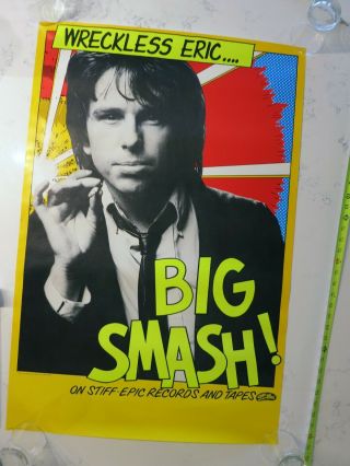 Rare 1980 Wreckless Eric Big Smash Stiff Records Orig.  36x24 Promo Poster,