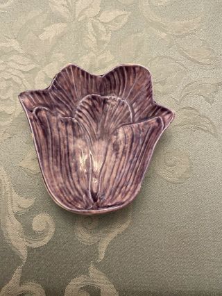 Vintage Stangl Flower Ceramic Usa Dish Ash Tray Tea Bag Holder Made In Nj Rare