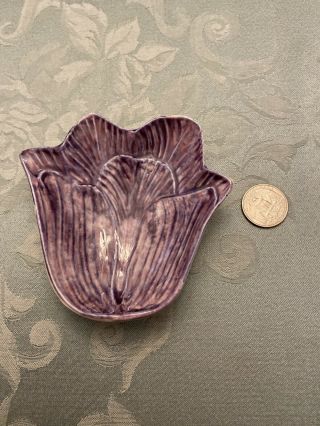 Vintage Stangl Flower Ceramic USA Dish Ash Tray Tea Bag Holder Made In NJ RARE 2