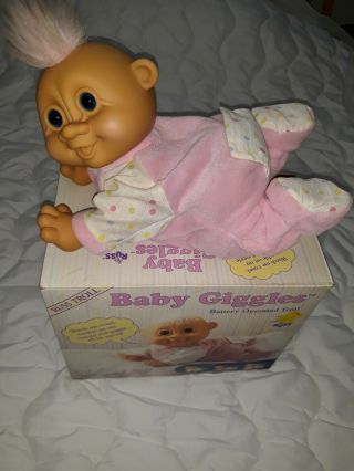 Vintage Russ Troll Doll - Baby Giggles Crawling And Laughing Battery Operated